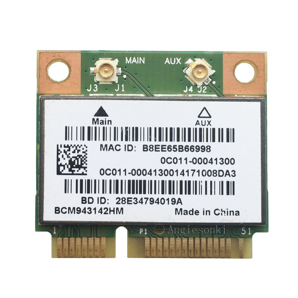  Broadcom BCM943142HM 150 Mbps 2.4 GHz Mini PCi E 802.11b/g/n WiFi + Bluetooth 4.0 Adaptörü